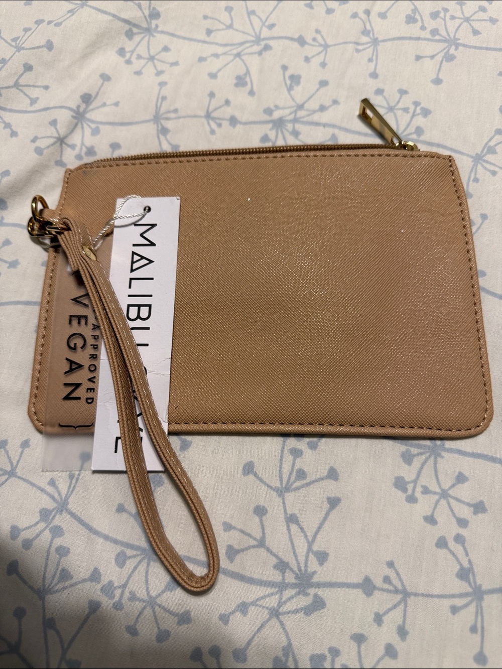 Malibu Vegan Tan Wristlet Clutch